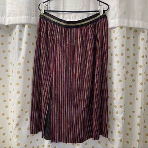 Metallic Rainbow Striped Skirt